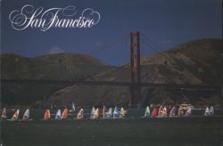 San Francisco: Golden Gate Bridge and Windsurfing on the Bay Postcard