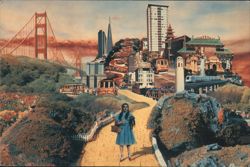Somewhere Over the Rainbow: San Francisco Collage Postcard