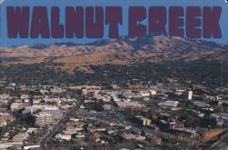 Walnut Creek, California Cityscape with Mt. Diablo Postcard