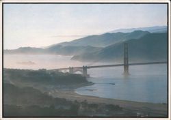 Golden Gate Bridge and San Francisco Bay with Drifting Mist Postcard