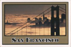 Golden Gate Bridge and San Francisco Skyline in Fog Postcard