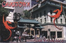 Chinatown Gate with Red Dragons - San Francisco Postcard