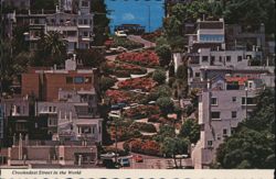 Lombard Street, The Crookedest Street in the World Postcard