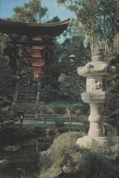 Pagoda and Torii, Japanese Tea Garden, San Francisco Postcard