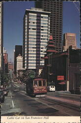 Cable Car on San Francisco Hill Postcard