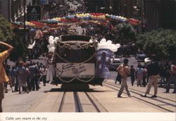 San Francisco Cable Cars Return to the City Postcard