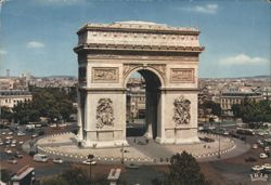 L'Arc de Triomphe and Place Charles De Gaulle Postcard