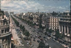 L'Avenue des Champs-Élysées with Arc de Triomphe Postcard