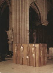 Notre-Dame de Paris: Main Altar by Touret & St. Denis Statue Postcard