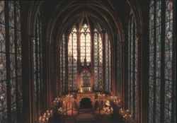 Sainte-Chapelle, Upper Chapel View from Choir, Paris Postcard