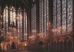 Sainte-Chapelle, Upper Chapel Interior View, Paris Postcard