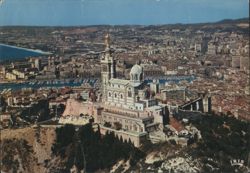 Aerial View of Notre-Dame-de-la-Garde, Marseille Postcard