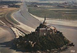 Mont Saint-Michel and the Couesnon River, Aerial View Postcard