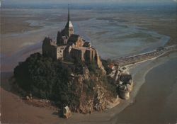 Mont Saint-Michel Aerial View from Sandy Bay Postcard