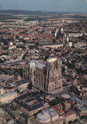 Reims Cathedral and City - Aerial View Postcard