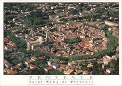 Saint-Rémy-de-Provence Aerial View with Circular Treeline Postcard