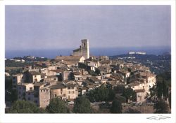 Panoramic View of Saint-Paul-de-Vence with Church Tower Postcard