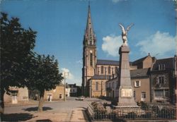 L'Eglise et le Monument aux Morts, Saint-Méloir-des-Ondes Postcard