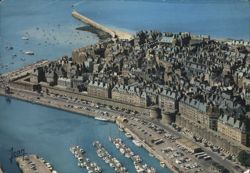 Aerial View of St. Malo and Mole des Noires Postcard