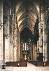 Chartres Cathedral Nave Interior, Gothic Architecture Postcard