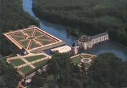 Château de Chenonceau and Gardens Aerial View Postcard