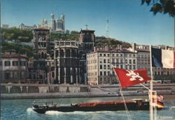 Lyon: Saône River, Primatiale St-Jean, and Fourvière Hill Postcard