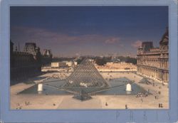 Louvre Pyramid and Courtyard, Paris Postcard