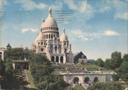 Sacré-Cœur Basilica, Paris with Funicular Postcard
