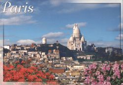Montmartre Hill and Sacré-Cœur Basilica, Paris Postcard