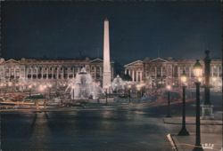 Illuminated Place de la Concorde, Paris Postcard