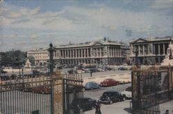 Place de la Concorde with Cars, Paris Postcard