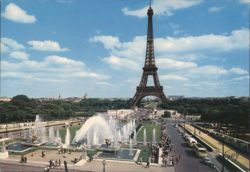Eiffel Tower, Trocadéro Gardens and Pont d'Iéna, Paris Postcard