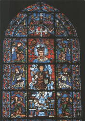 Notre-Dame de la Belle Verrière Stained Glass, Chartres Cathedral Postcard
