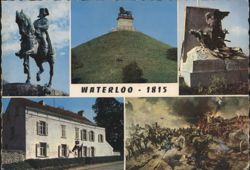 Waterloo - 1815: Lion's Mound, Monuments, and Battle Scenes Postcard