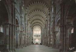 Basilique Sainte-Madeleine, Romanesque Nave, Vezelay Postcard