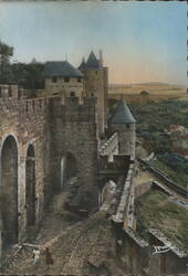 Carcassonne - La Porte d'Aude, Medieval Ramparts Postcard