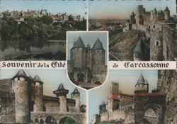 Cité de Carcassonne, Multiple Views Postcard