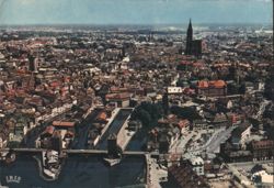 Strasbourg - Ponts-Couverts and Cathedral Aerial View Postcard