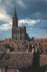 Strasbourg Cathedral and City Rooftops Postcard