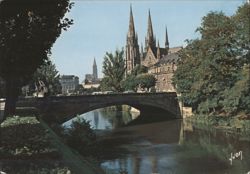Strasbourg, Saint-Paul Church & River Ill Postcard