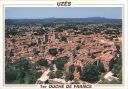 Uzès, 1st Duchy of France - Panoramic City View Postcard