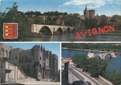 Avignon - Palais des Papes and Pont St-Bénézet Postcard