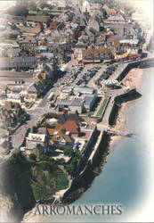 Arromanches-les-Bains, Aerial View of Town & Beach Postcard