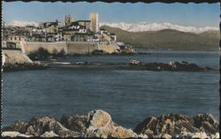 Antibes and the Alps Chain on the French Riviera Postcard