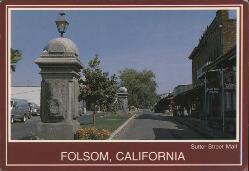 Sutter Street Mall with California Capital Pillars Folsom