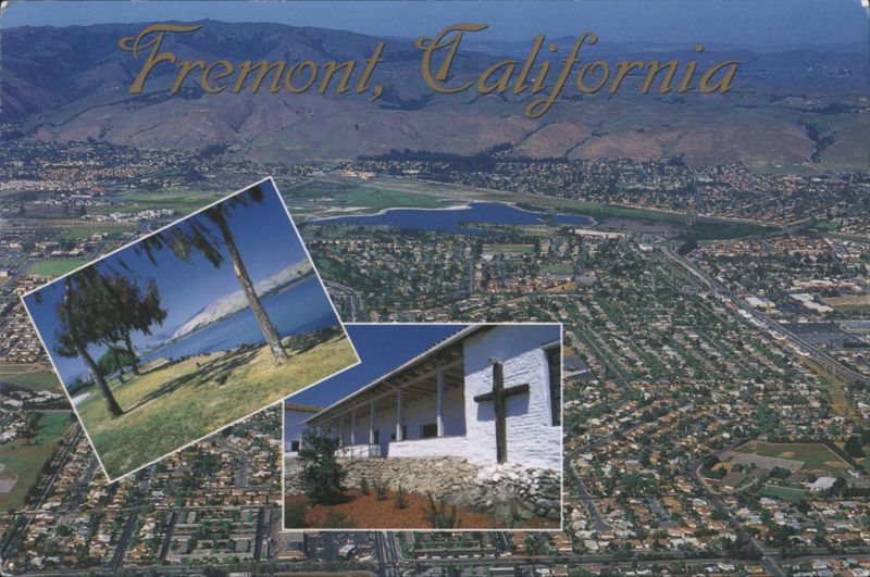 Fremont, CA Aerial View with Central Park & Mission San Jose California
