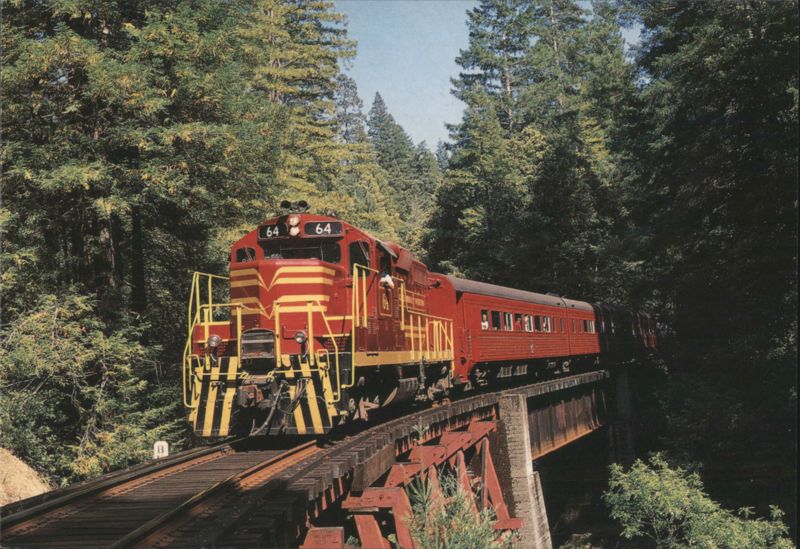 California Western 'Super Skunk' Train on Bridge 18.57 Fort Bragg