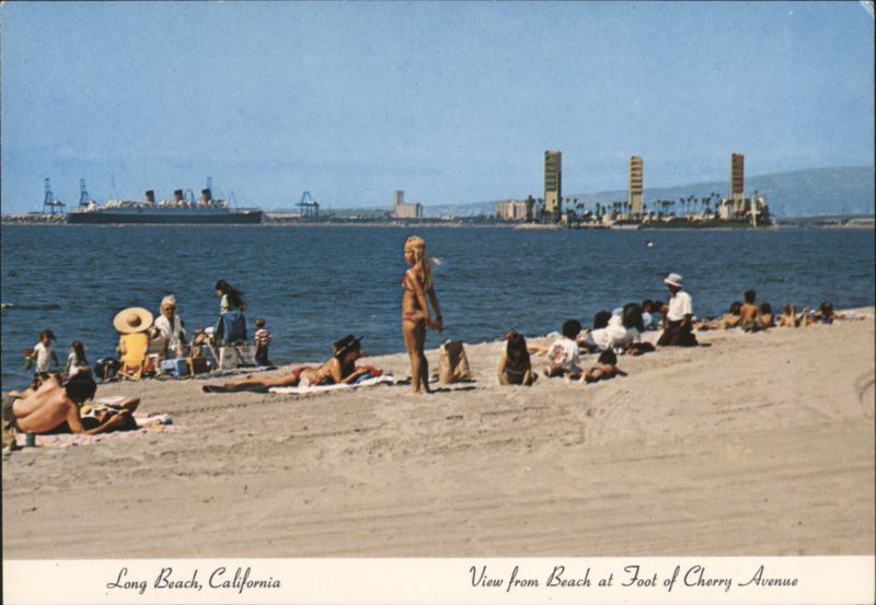 Long Beach California - Beach at Foot of Cherry Avenue