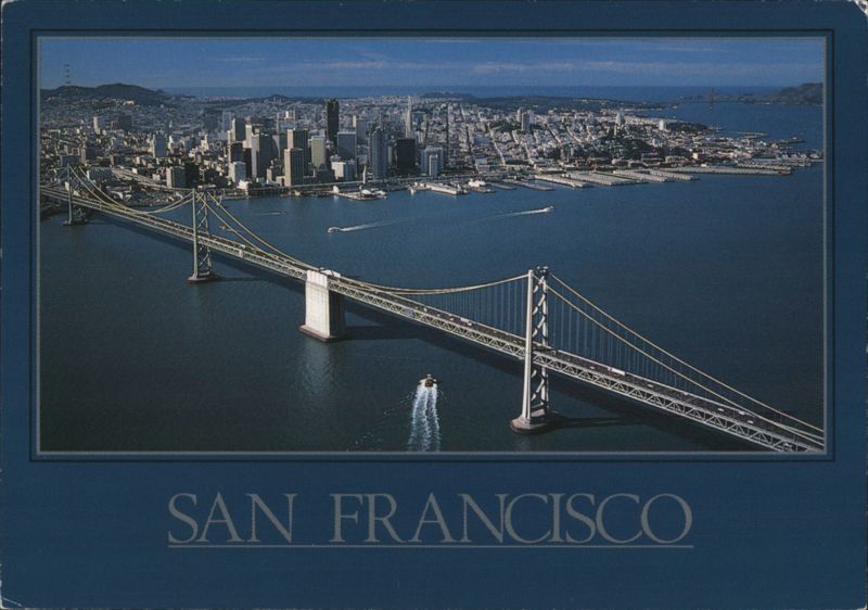 San Francisco Skyline and Bay Bridge Aerial View California