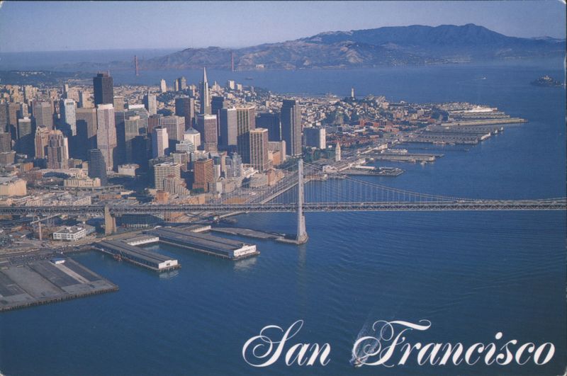San Francisco Skyline, Bay Bridge & Golden Gate Bridge California